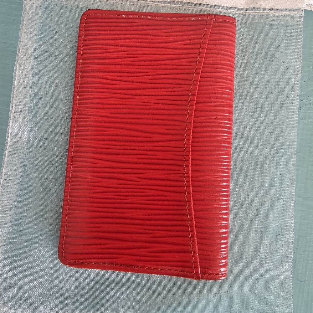 Louis Vuitton Epi De Poche Leather Pass Card Case Red - Picture 2 of 7